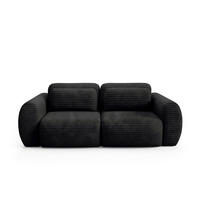 SOFA Camilla 3 Sitzplätze Schwarz - Schwarz, Holz (266/95/121cm) - Petits-meubles