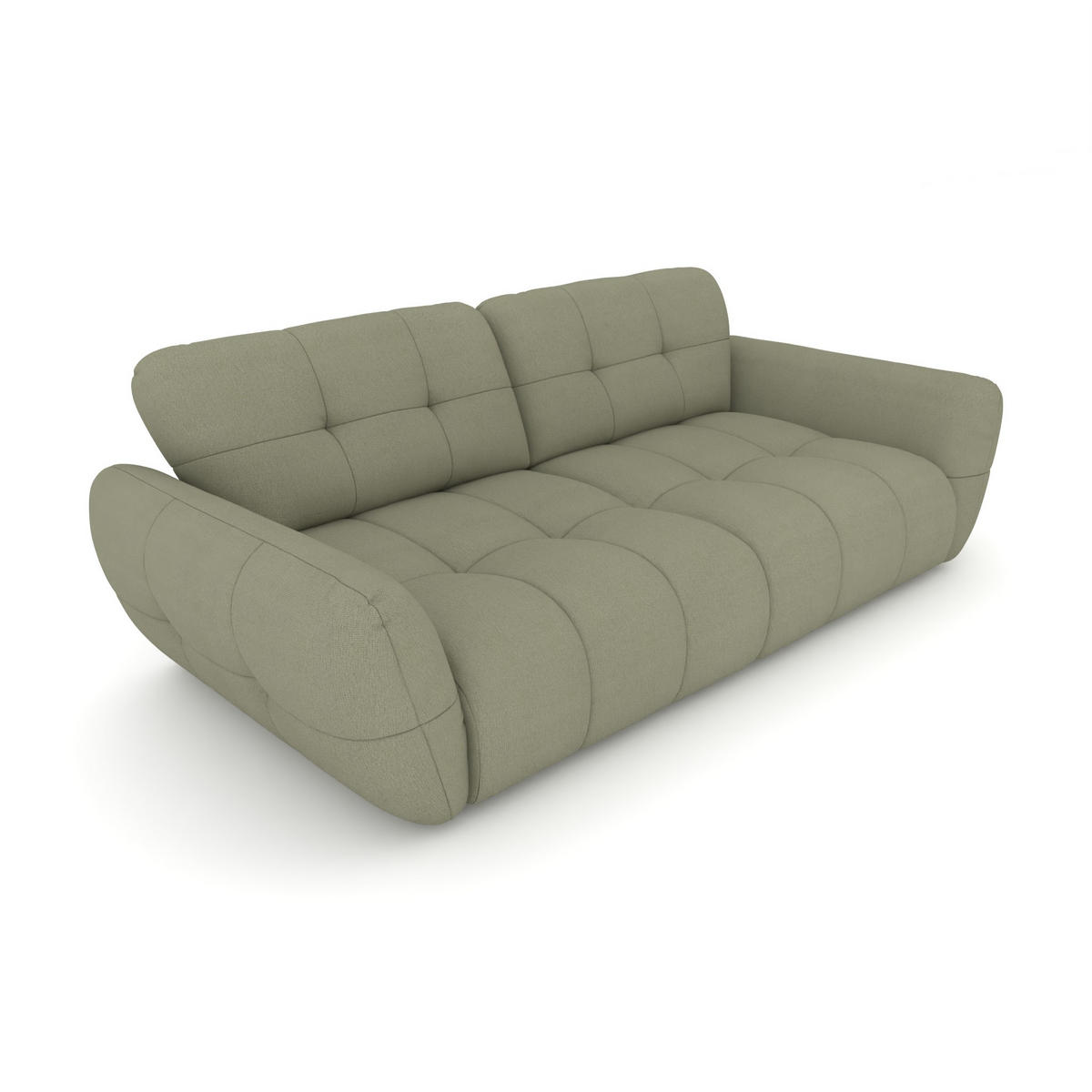 BIGSOFA Vannes Chenille Grün 272/134/68 cm - Hellgrün, Kunststoff/Textil (272/68/134cm) - foamnova