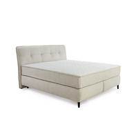 BOXSPRINGBETT 180x200 cm, extradicke 7-Zonen-Tonnentaschen-Federkern-Wendematratzen H3/H4, Bonell-Federkern, Flachgewebe Beige Grau / 20024 - Greige/Beige, Textil/Metall (180/200cm) - luma-home