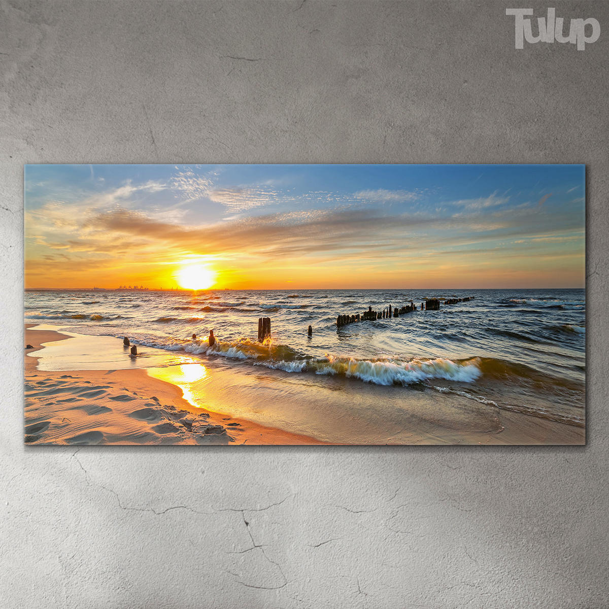 GLASBILD 120x60 cm Strand - Beige, Glas (120/60cm) - TULUP