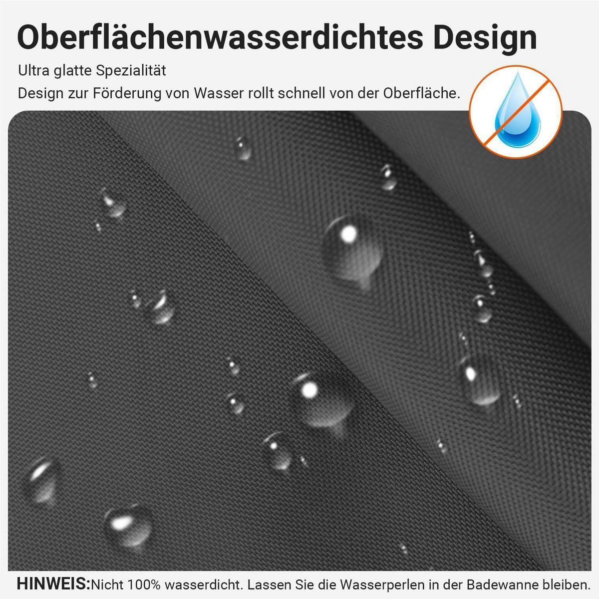 DUSCHVORHANG Dunkelgrau 200 x 200 cm Textil Wasserabweisend Waschbar - Anthrazit, Textil (200/200cm)