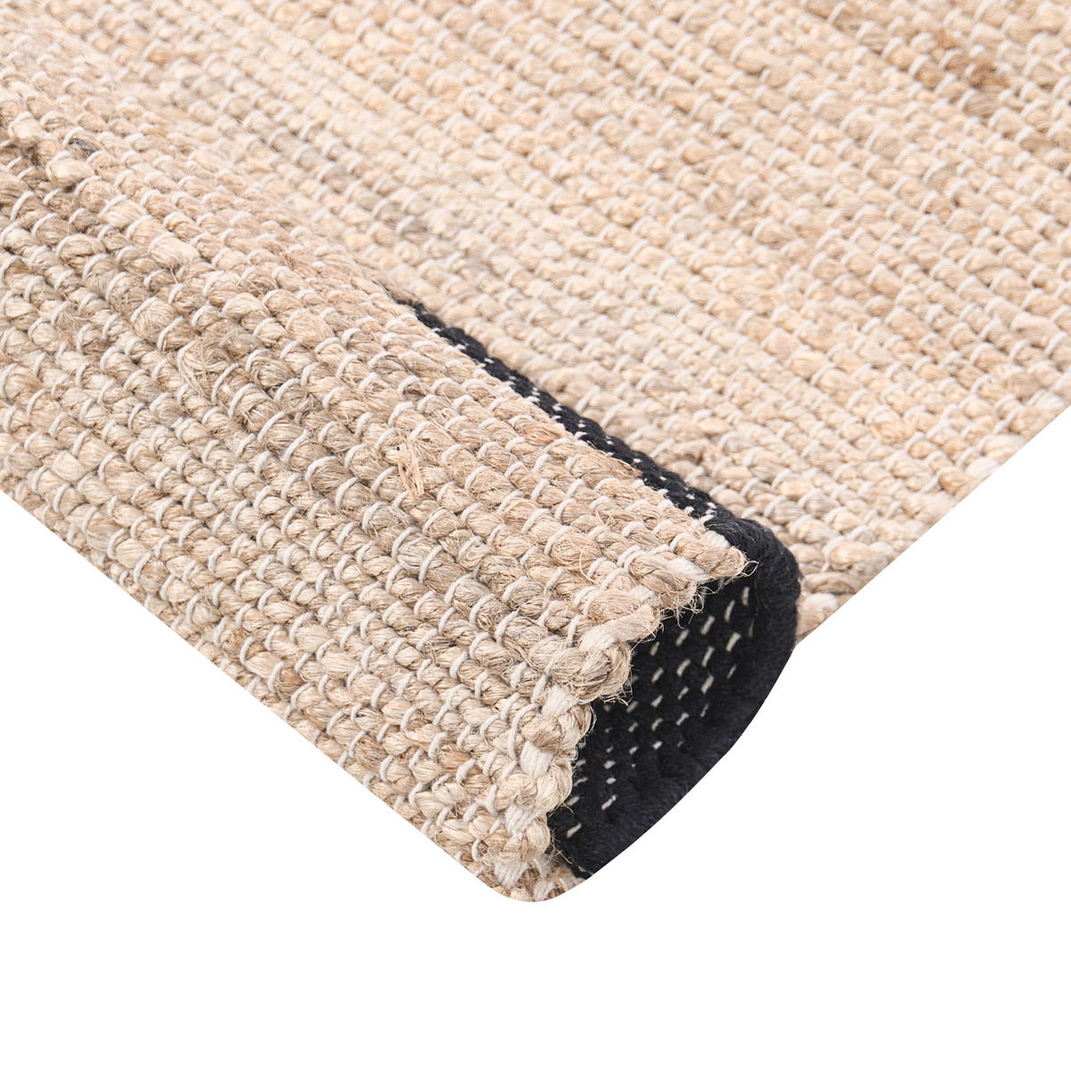 KOBEREC Černý/Béžový 80/300 cm Juta Amravati - béžová, textil (80/300cm) - Beliani