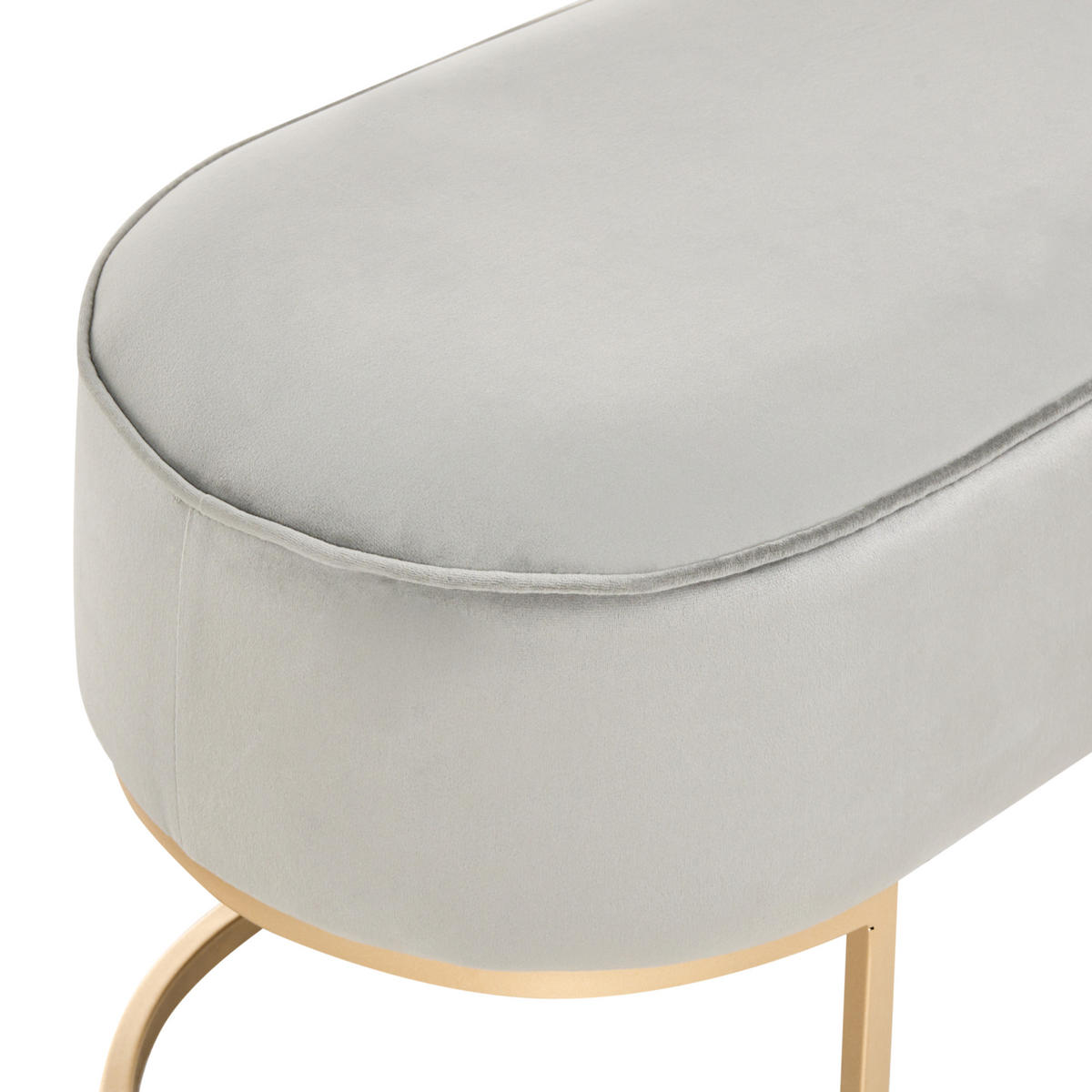 BANK Hellgrau Milry - Goldfarben/Hellgrau, Textil (104/40/40cm) - Beliani