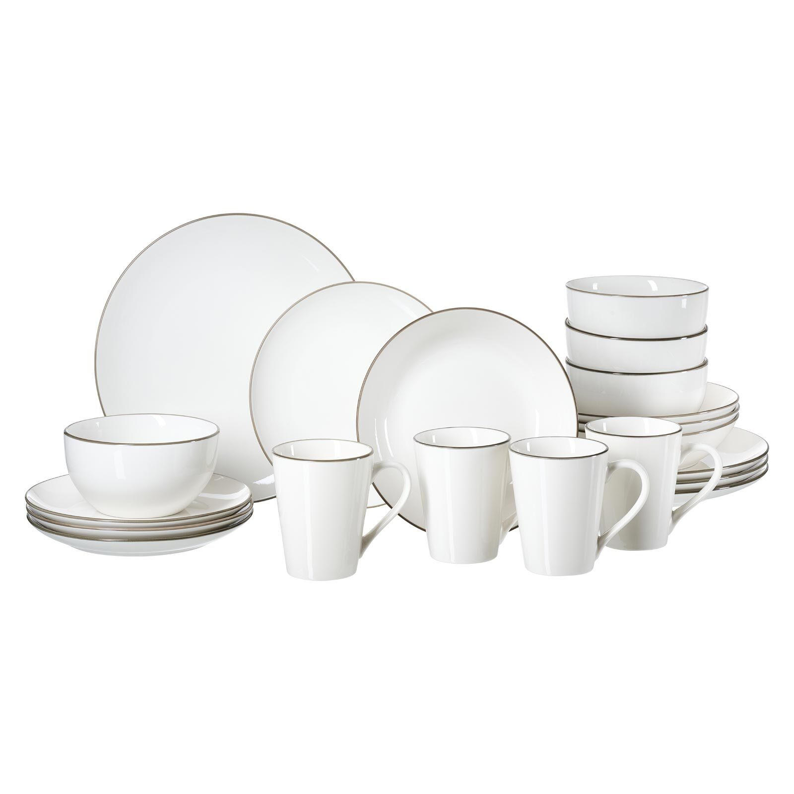 KOMBI-SET Adela grau 20er Set - Grau, Keramik (1/1/1cm) - Ritzenhoff Breker