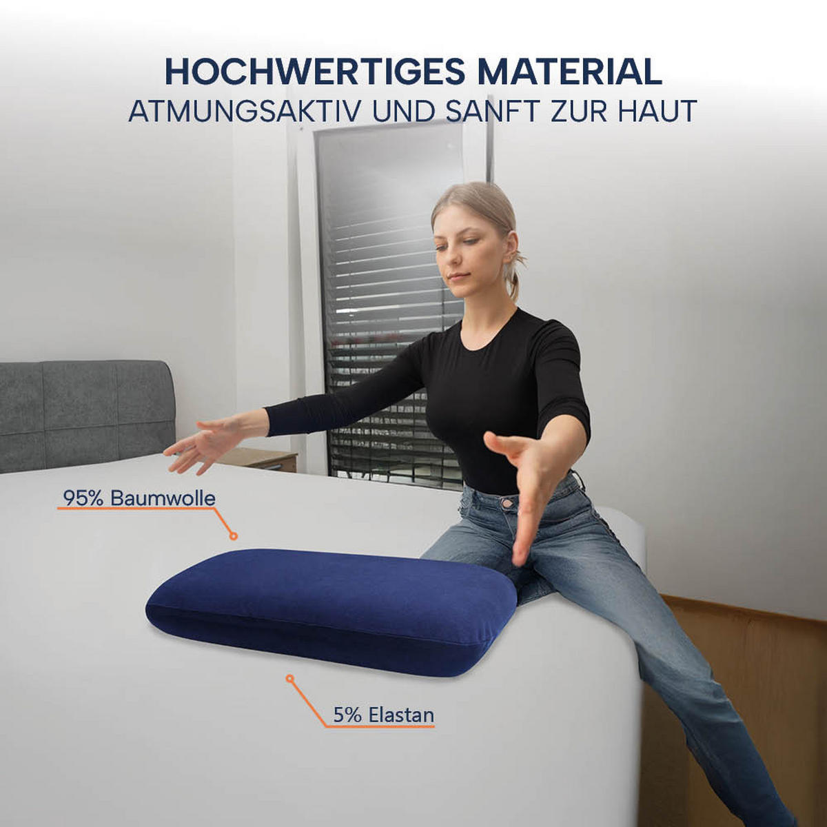 KISSENBEZUG für COMFORT Nackenkissen, DOPPELPACK Blau 70x40 cm - Blau, Textil (40/70cm) - casimum