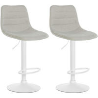 BARHOCKER 2er Set Stoff creme - Creme, Textil/Metall (45/89/46cm) - CLP