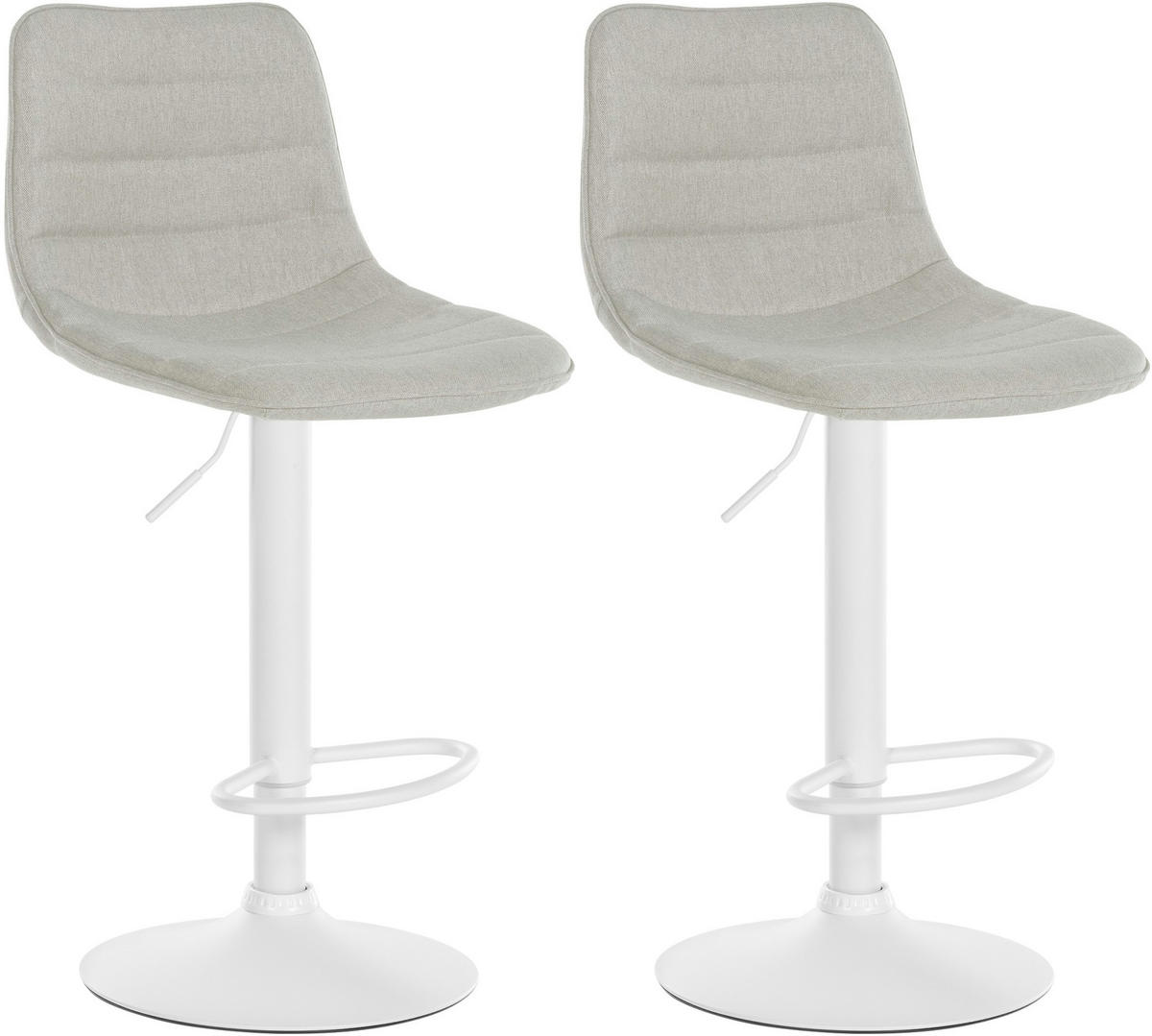 BARHOCKER 2er Set Stoff creme - Creme, Textil/Metall (45/89/46cm) - CLP