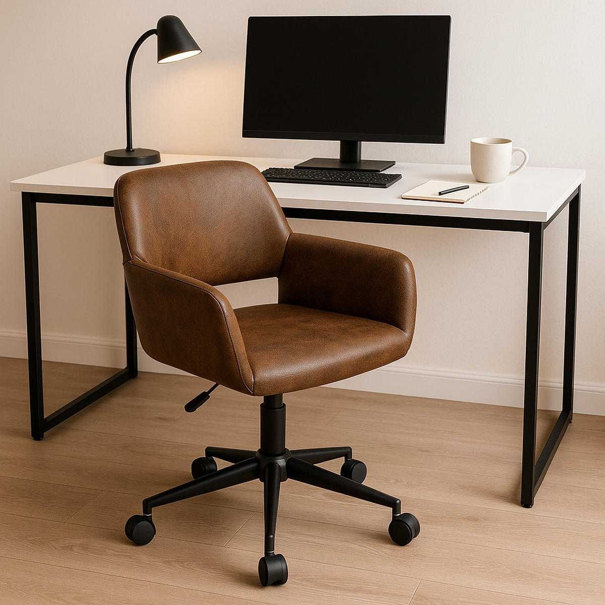 KINDERDREHSTUHL braun - Braun, Holzwerkstoff/Textil (55/85/56cm) - Urban Meuble