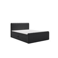 BOXBETT OSLO mit Bettkasten Stoff Komodo Schwarz 180x200 cm - Schwarz, Holz (180/200cm) - Kaiser Möbel