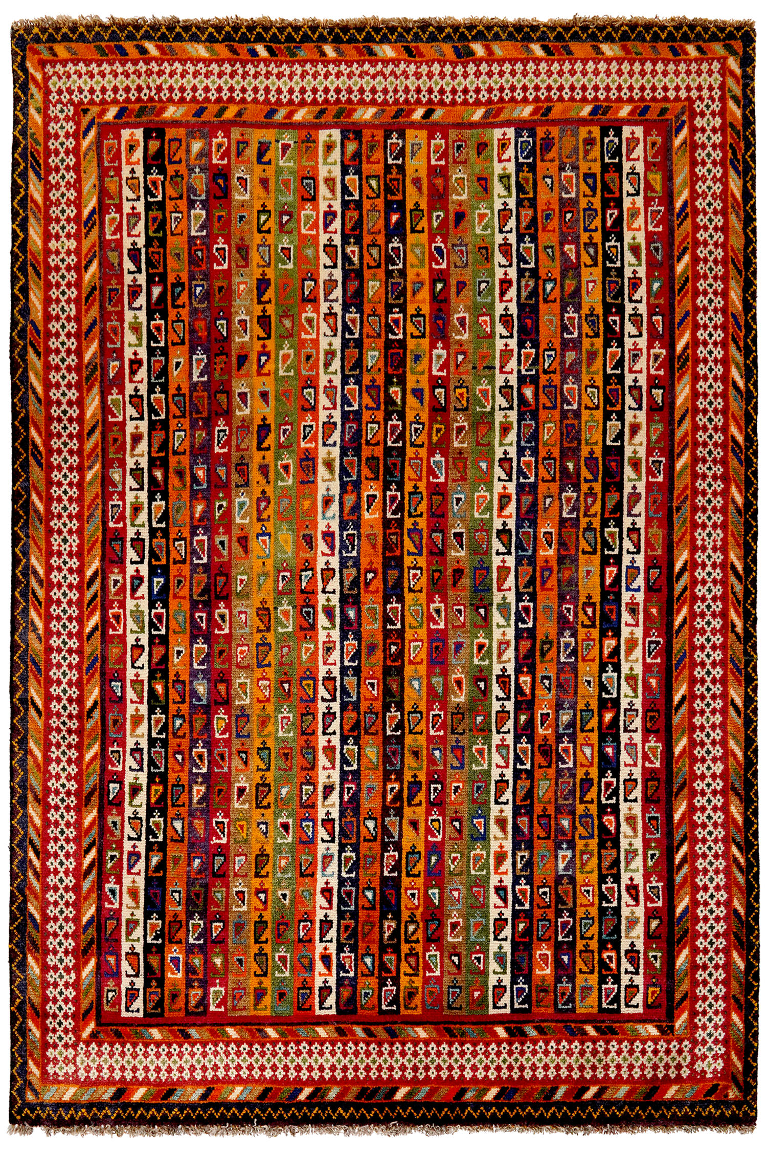 TEPPICH Gashgai Mehrfarbig 199/133 cm Schurwolle - Multicolor, Textil (133/199cm) - Looma