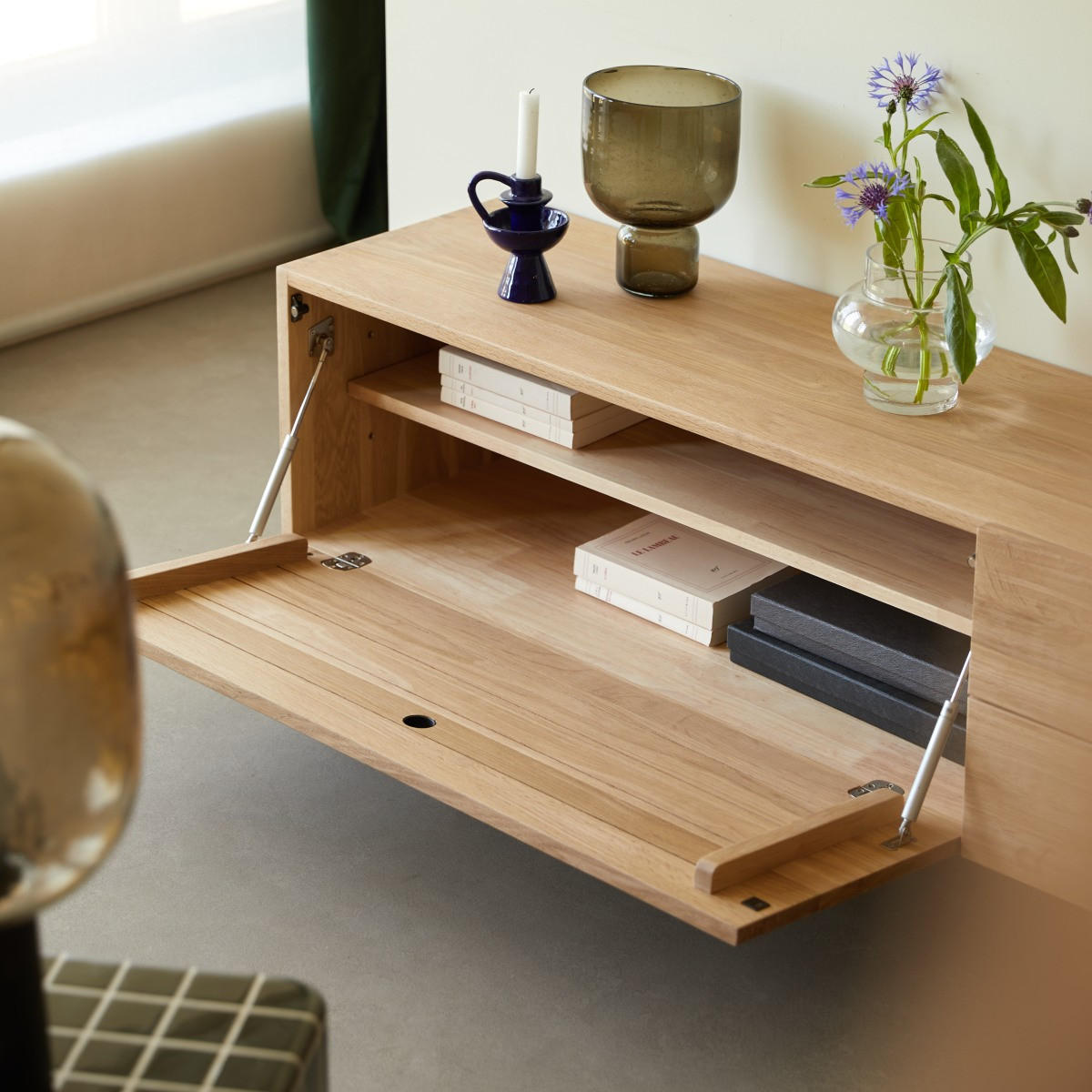 TV-SCHRANK Jeanne Natur aus Eiche - Naturfarben, Holz (200/50/40cm) - Tikamoon