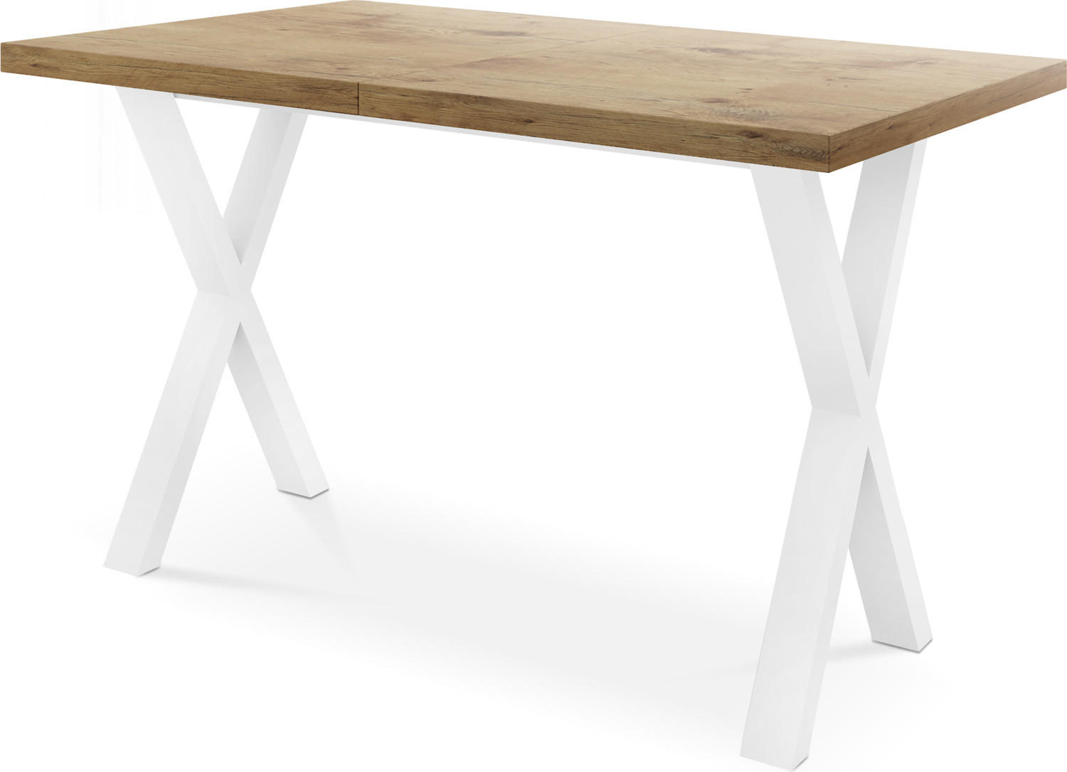 ESSTISCH Luiza rechteckig ausziehbar, Lancelot Eiche 160-260/90/76 cm - Eichefarben/Weiß, Holzwerkstoff/Metall (160/90/76cm) - WFL GROUP