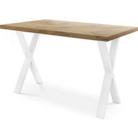 ESSTISCH Luiza rechteckig ausziehbar, Lancelot Eiche 160-260/90/76 cm - Eichefarben/Weiß, Holzwerkstoff/Metall (160/90/76cm) - WFL GROUP