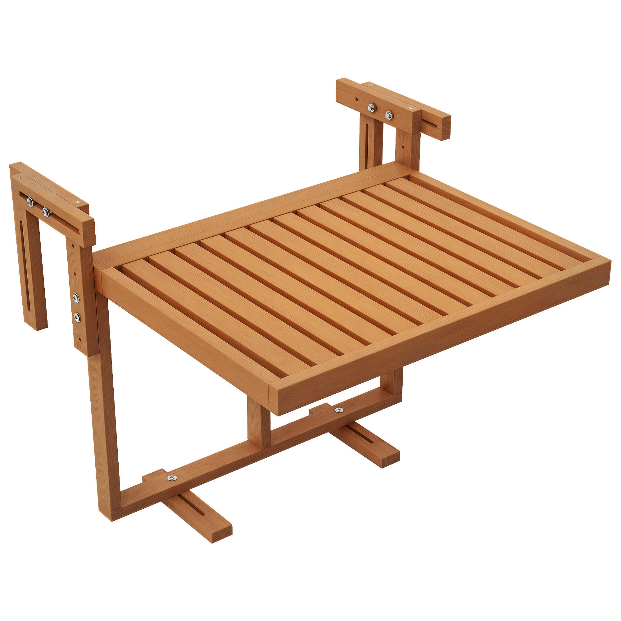 BALKONTISCH DE-07804 klappbar, höhenverstellbar, wetterbeständig Teak - Teakfarben, Holz (68/65/55cm) - ComfortXL