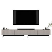 TV-LOWBOARD 2er-Set Aurora Kaschmir matt 280 cm mit Metallrahmen - Kaschmir/Schwarz, Holzwerkstoff/Metall (280/44/35cm) - Meble Lindner