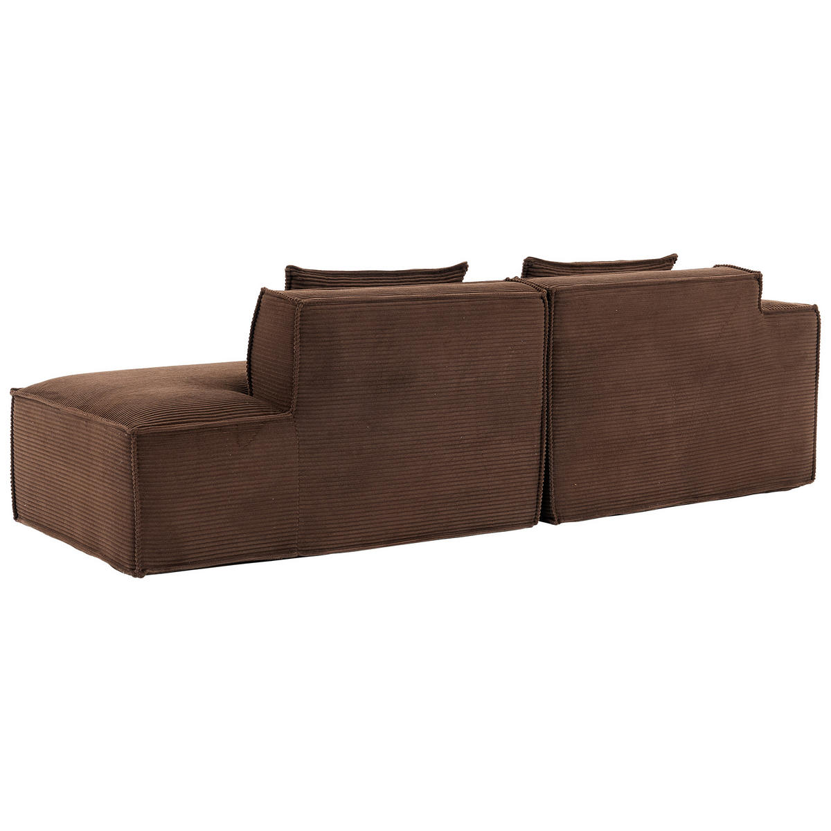 ECKSOFA DE-35208 mit 2 Kissen Braun - Braun, Textil (129/235cm) - ComfortXL