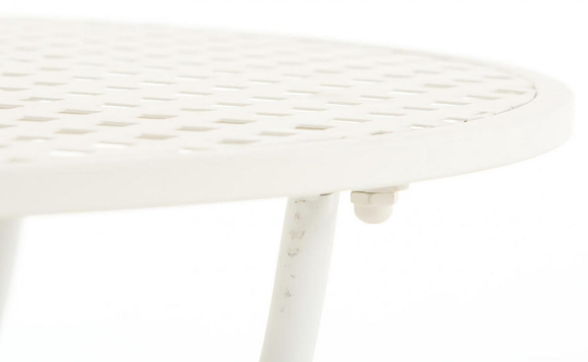 GARTENBEISTELLTISCH rund Ø70 cm Metall weiß - Weiß, Metall (70/70/74cm) - CLP