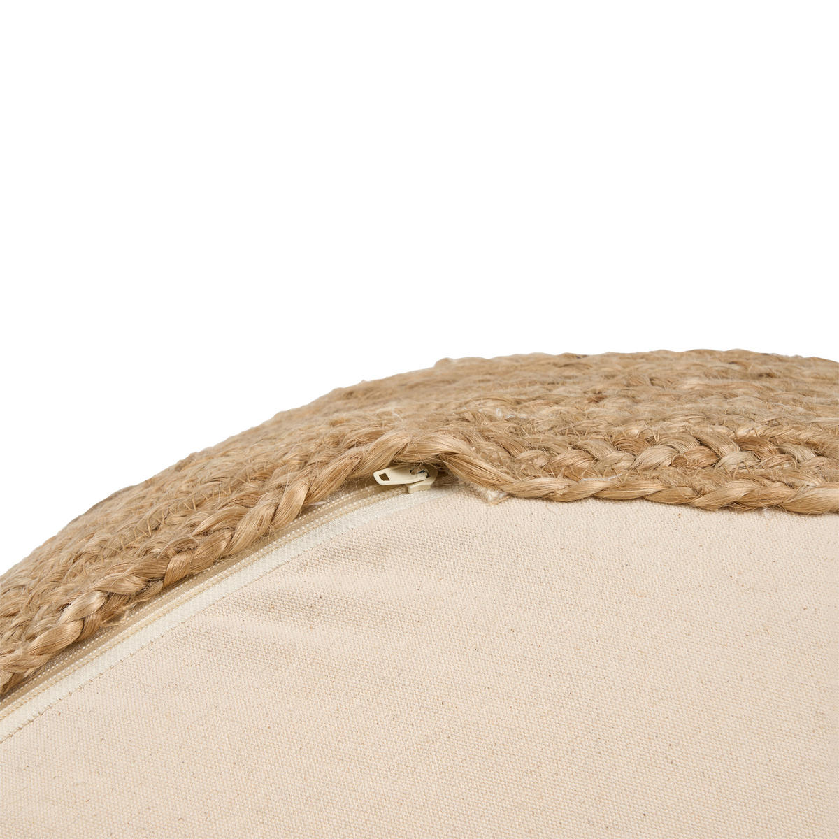 POUF Jute Beige Jutur - Beige/Naturfarben, Textil (70/30/70cm) - Beliani