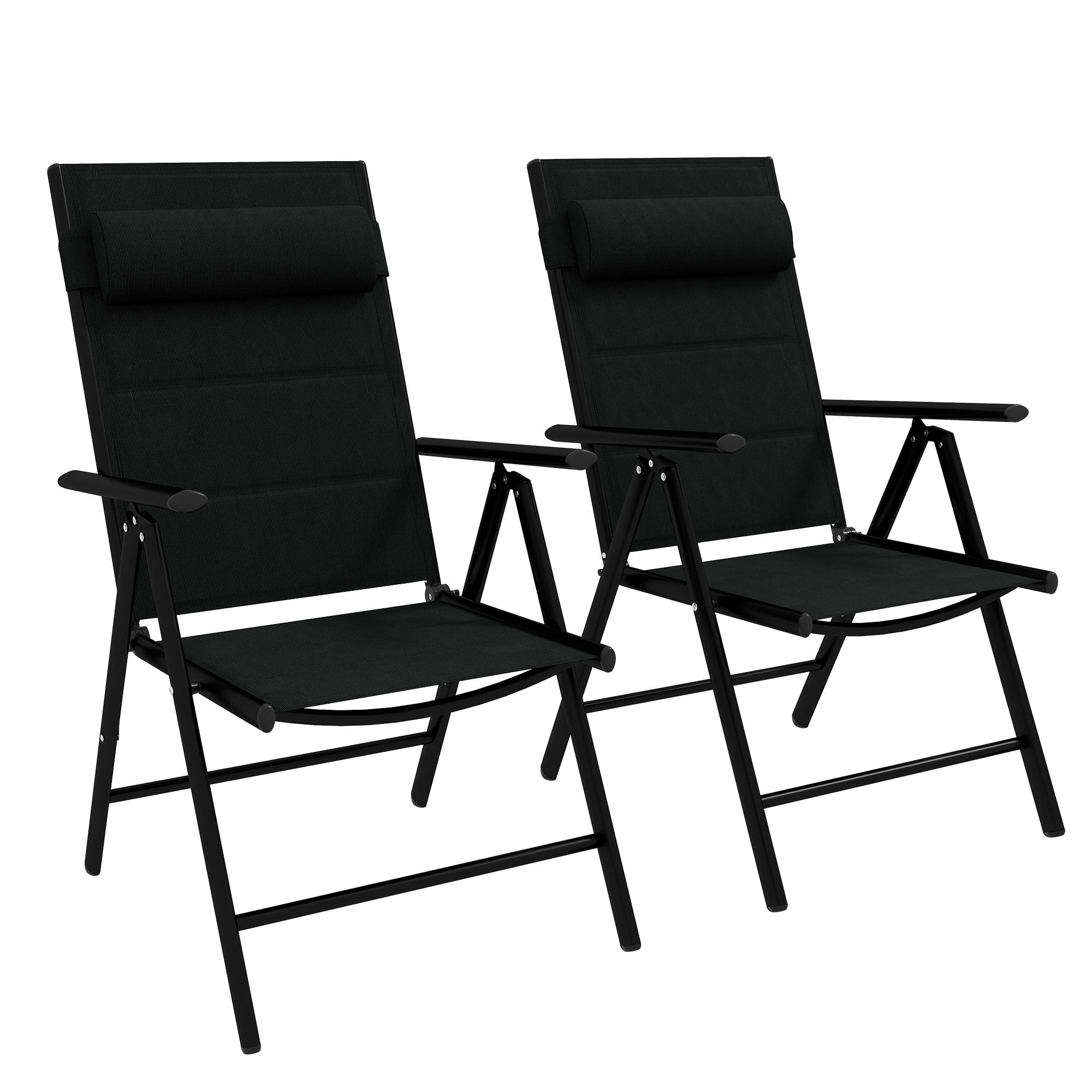 KLAPPSESSEL Schwarz 2 Stück - Schwarz, Metall (54/108/67cm) - GiPP