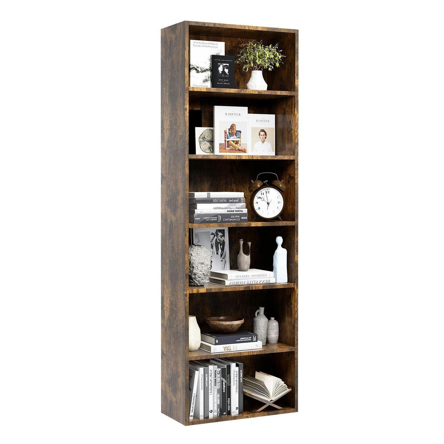 BÜCHERREGAL 6 Ebenen 55,5 x 23,5 x 181 cm Braun - Braun, Holzwerkstoff (23.5/181/55.5cm)