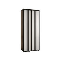 SCHWEBETÜRENSCHRANK 235,2/110/60 2-türig - Schwarz/Weiß, Holz/Metall (110/235/60cm) - Abiks Möbel