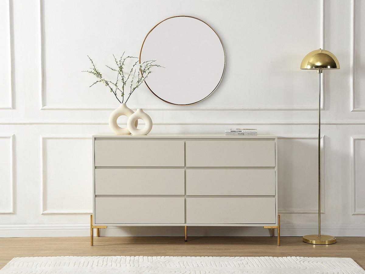 KOMMODE - 140 cm x 40 cm - holz - beige Korasa - Beige, Holz/Metall (140/82/40cm) - Vente-Unique