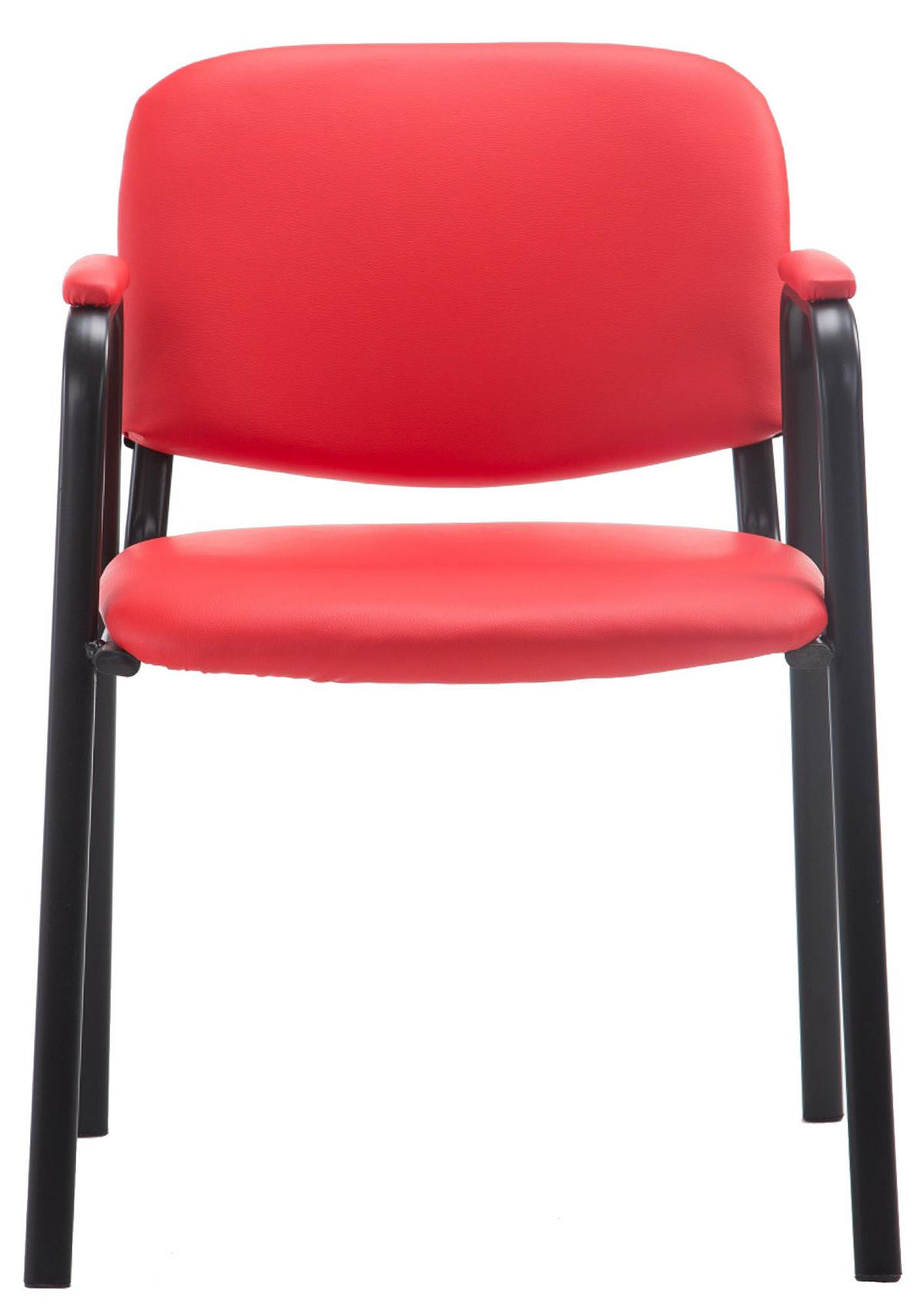 BESUCHERSTUHL Lederlook rot - Rot/Schwarz, Textil/Metall (53/79/55cm) - CLP
