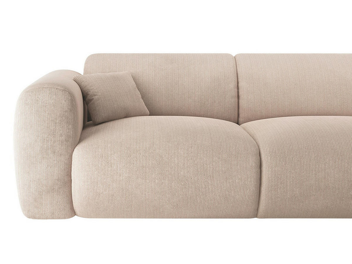 SOFA - 5 Personen - samt - beige Pogni - Beige, Textil (280/165cm) - Vente-Unique