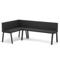 ECKBANK links MONO Y Kunstleder gesteppt, 142/196 cm Schwarz - Schwarz, Kunststoff/Textil (142/196cm) - Idohome