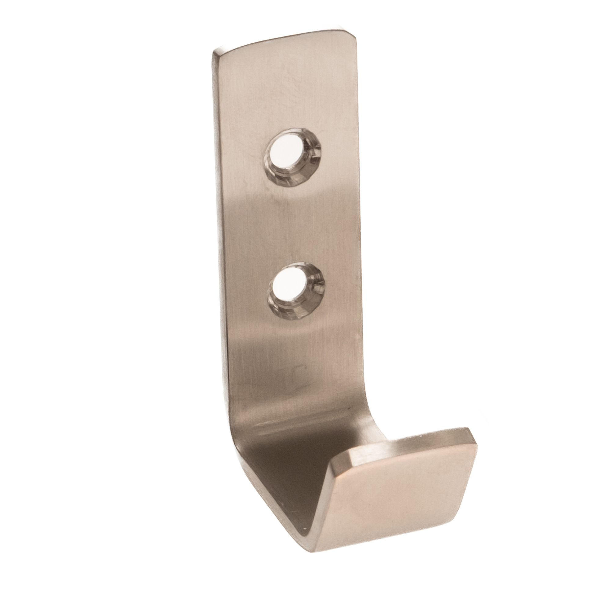 GARDEROBENHAKEN Edelstahl gebürstet Kleiderhaken kurz Wandhaken Mantelhaken - Edelstahlfarben, Metall (2/5.8/5.8cm) - Livingpoint24