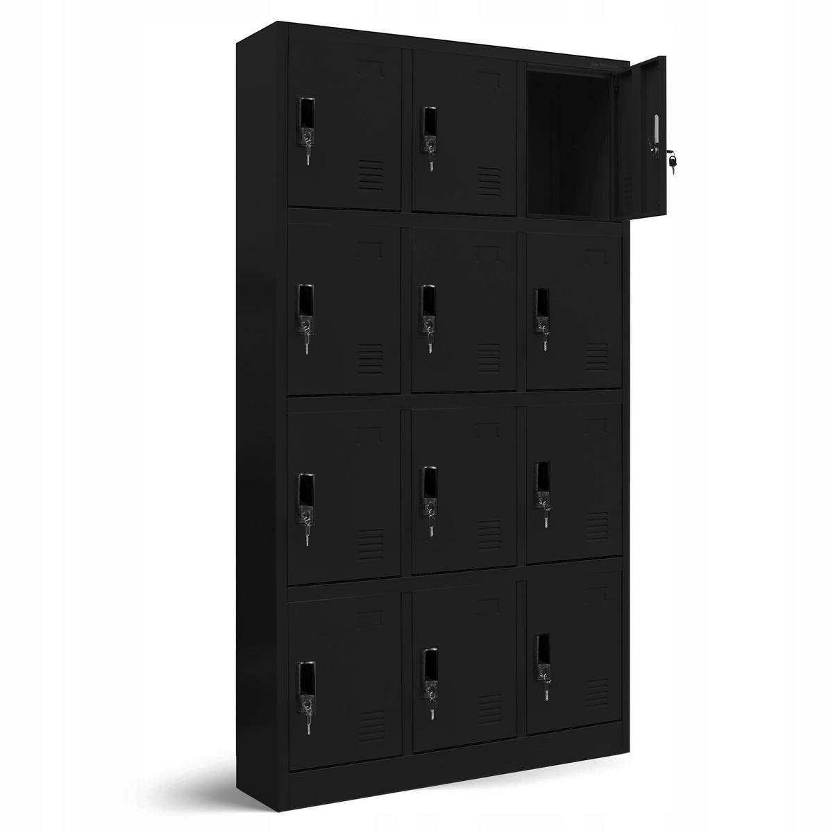 SCHLIESSFACHSCHRANK Marcin - Schwarz, Metall (90/185/40cm) - Jan Nowak