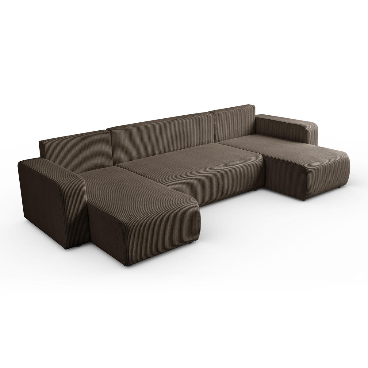 ECKSOFA PRESTIGE U mit Schlaffunktion, Poso 06 - Braun, Textil (317/83/143cm) - Lookway