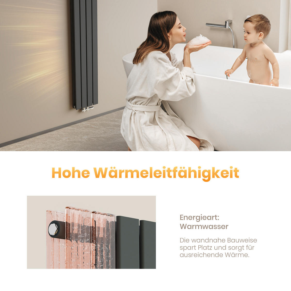 HEIZKÖRPER Flachheizkörper Anthrazit 180/30/6,3 cm - Anthrazit, Metall (30/180/6.3cm) - EMKE