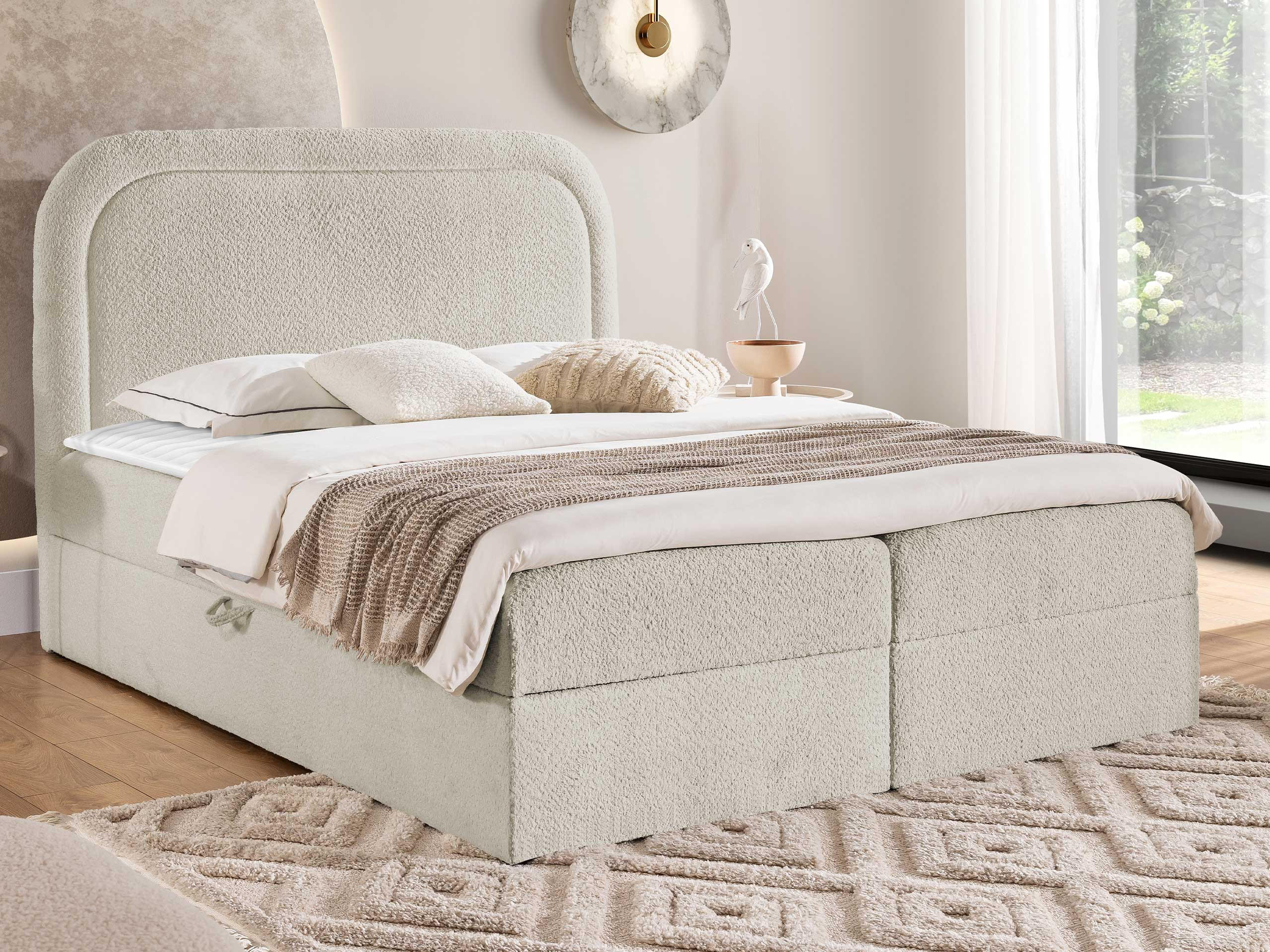 BOXBETT Bonito - Beige/Schwarz, Holz/Holzwerkstoff (200/200cm) - MIRJAN24