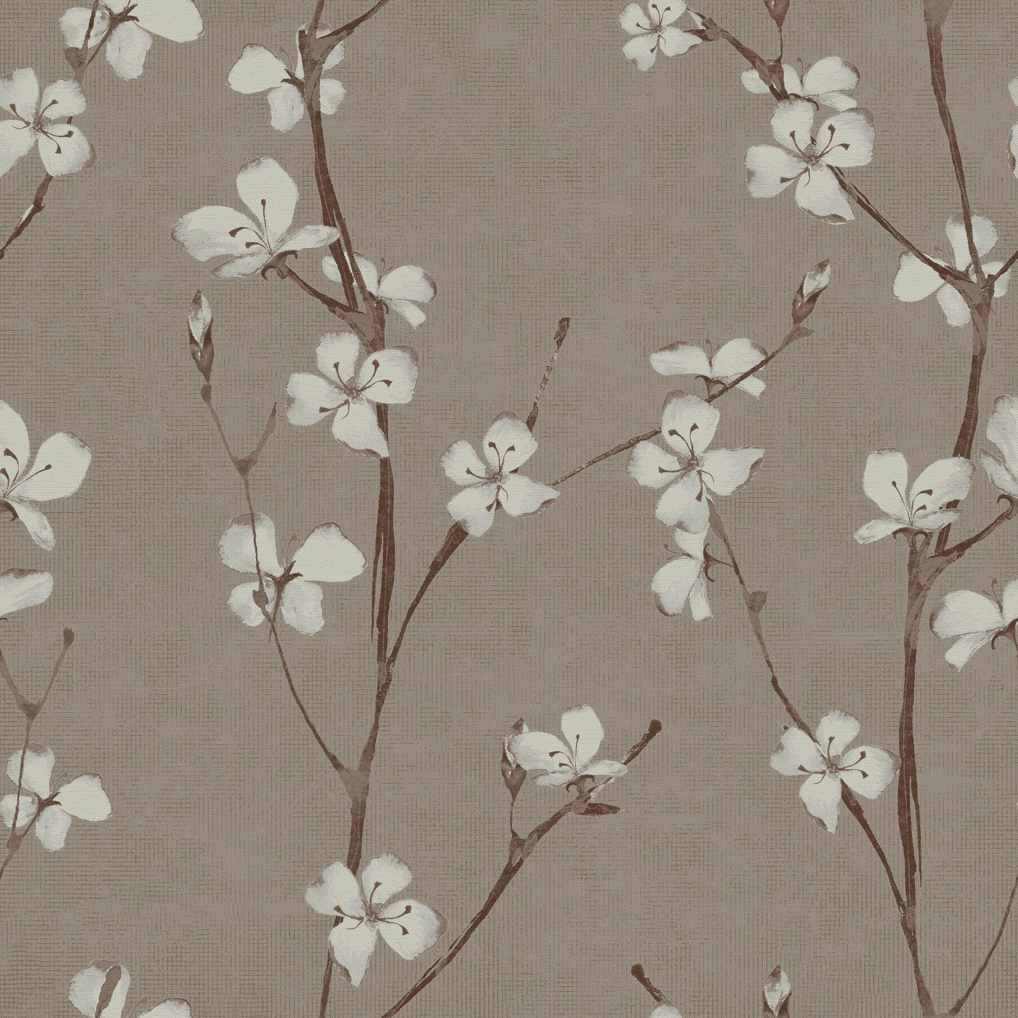 VLIESTAPETE Jade Blumen - Taupe, Papier/Kunststoff (53/1000cm) - Superfresco Easy