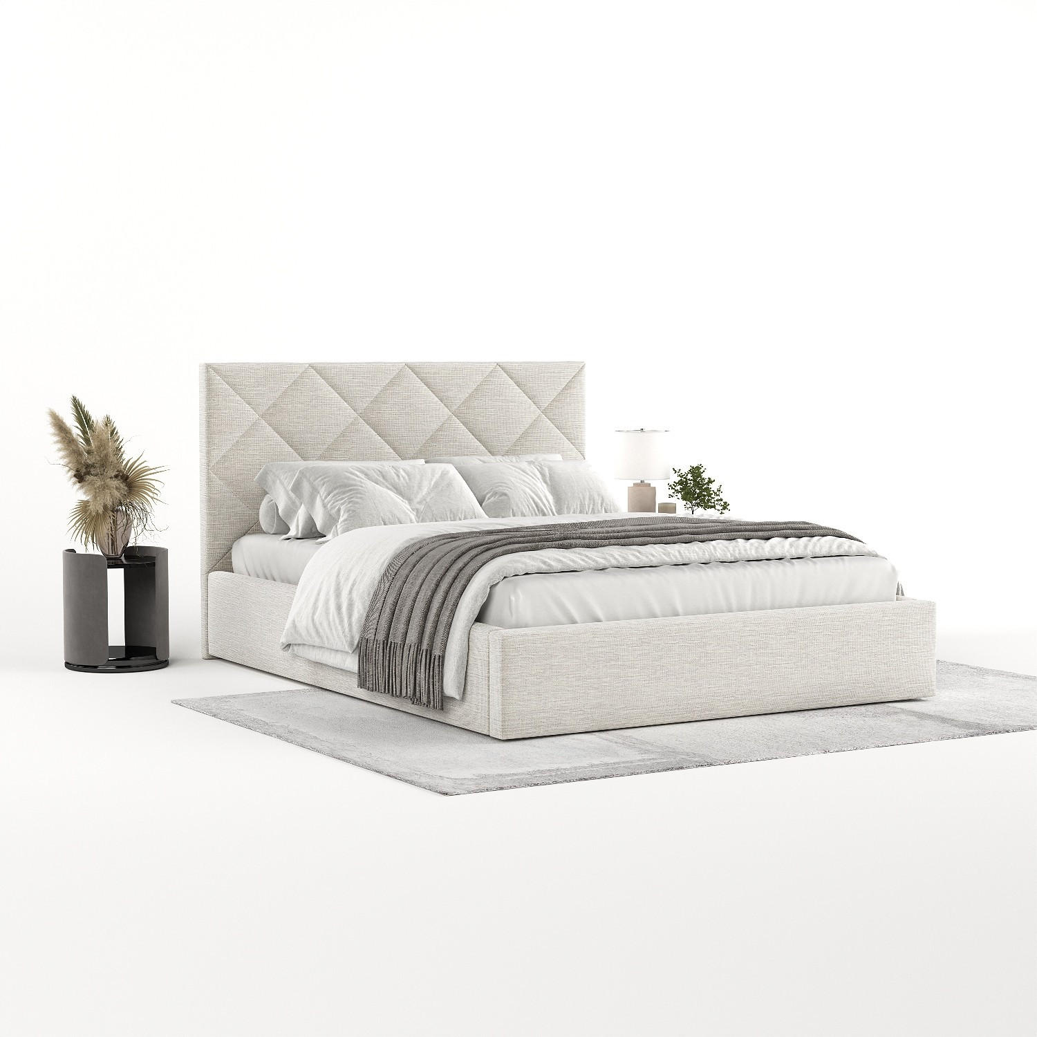 POLSTERBETT Torno 160/200 cm Beige im Inari Stoff - Beige/Schwarz, Holz/Holzwerkstoff (160/200cm) - AltaBeds