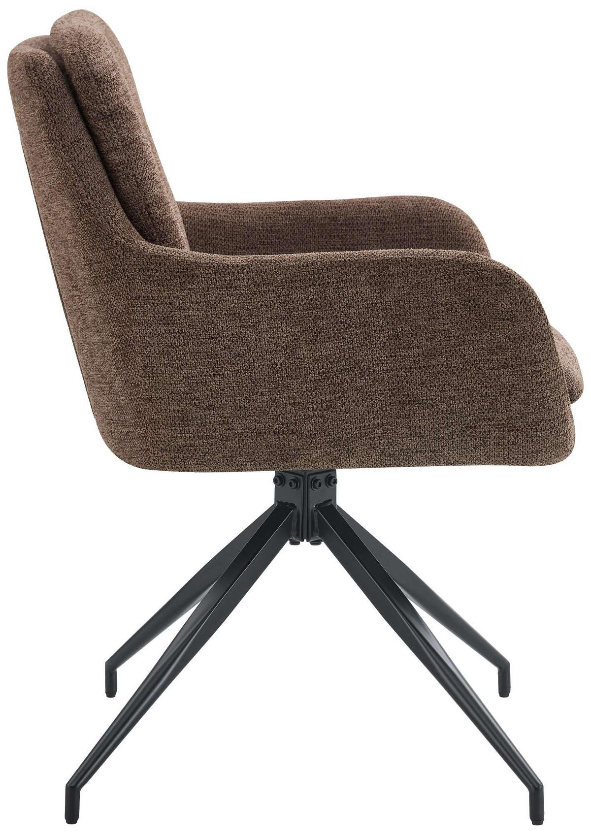 ESSZIMMERSTUHL 2er Set Naver Stoff Braun Wohnzimmerstuhl - Braun, Textil (58/85/63cm) - DELUKE