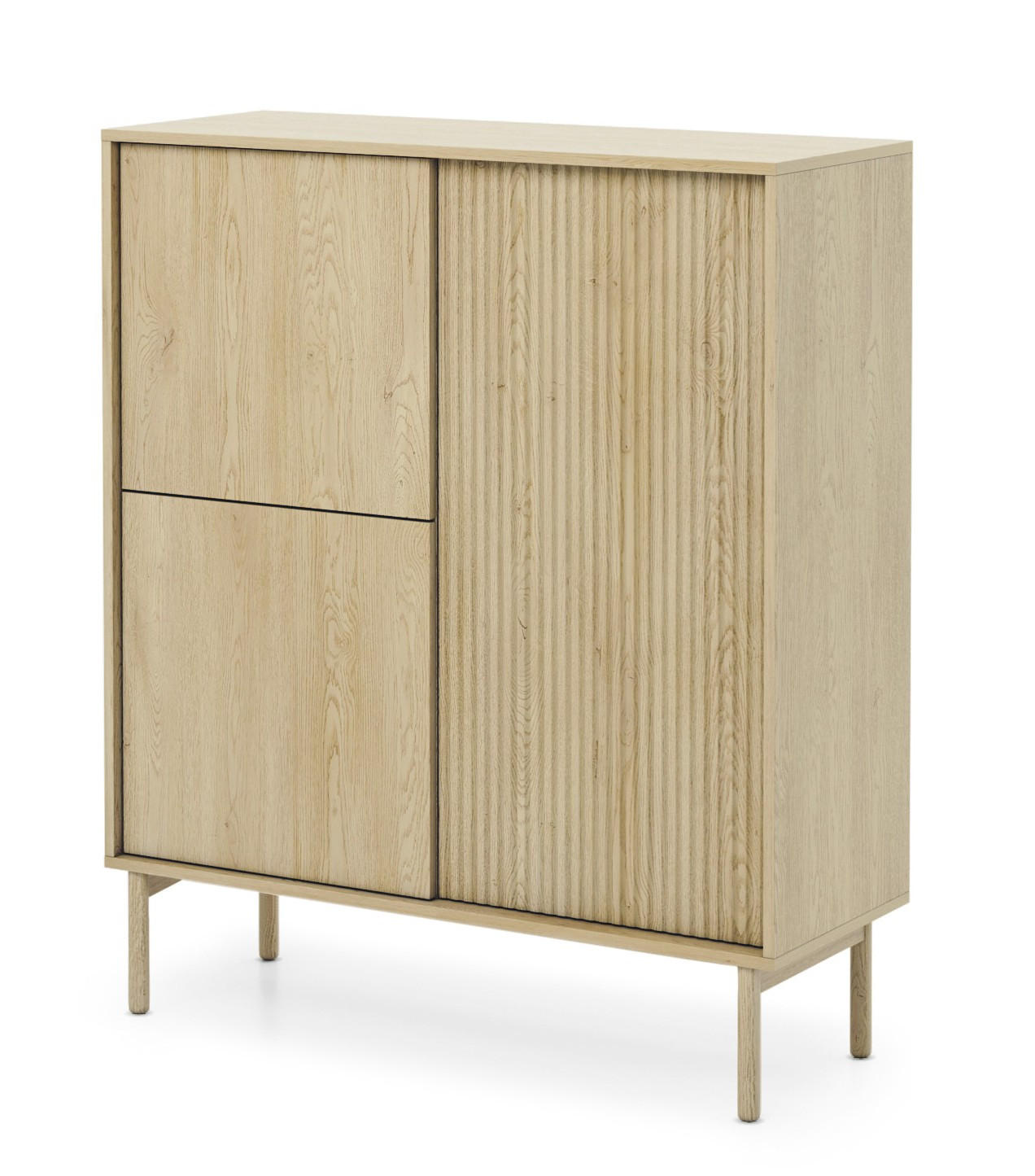 KOMMODE Weiß AVO Hoch Gerillt 3D - Gelb, Holzwerkstoff (103.5/121.8/39.5cm) - Sepro Meble