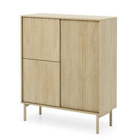 KOMMODE Weiß AVO Hoch Gerillt 3D - Gelb, Holzwerkstoff (103.5/121.8/39.5cm) - Sepro Meble