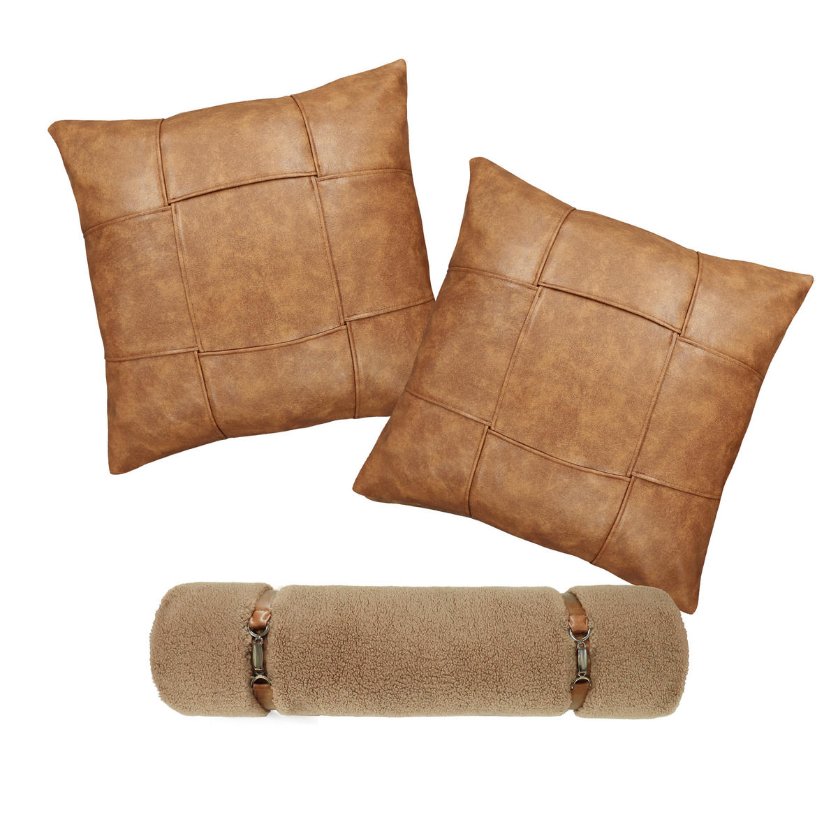KISSENBEZUG Cord Braun 45*45cm 3er-set Moderne Mode - Braun, Textil (45/45cm) - Vercart