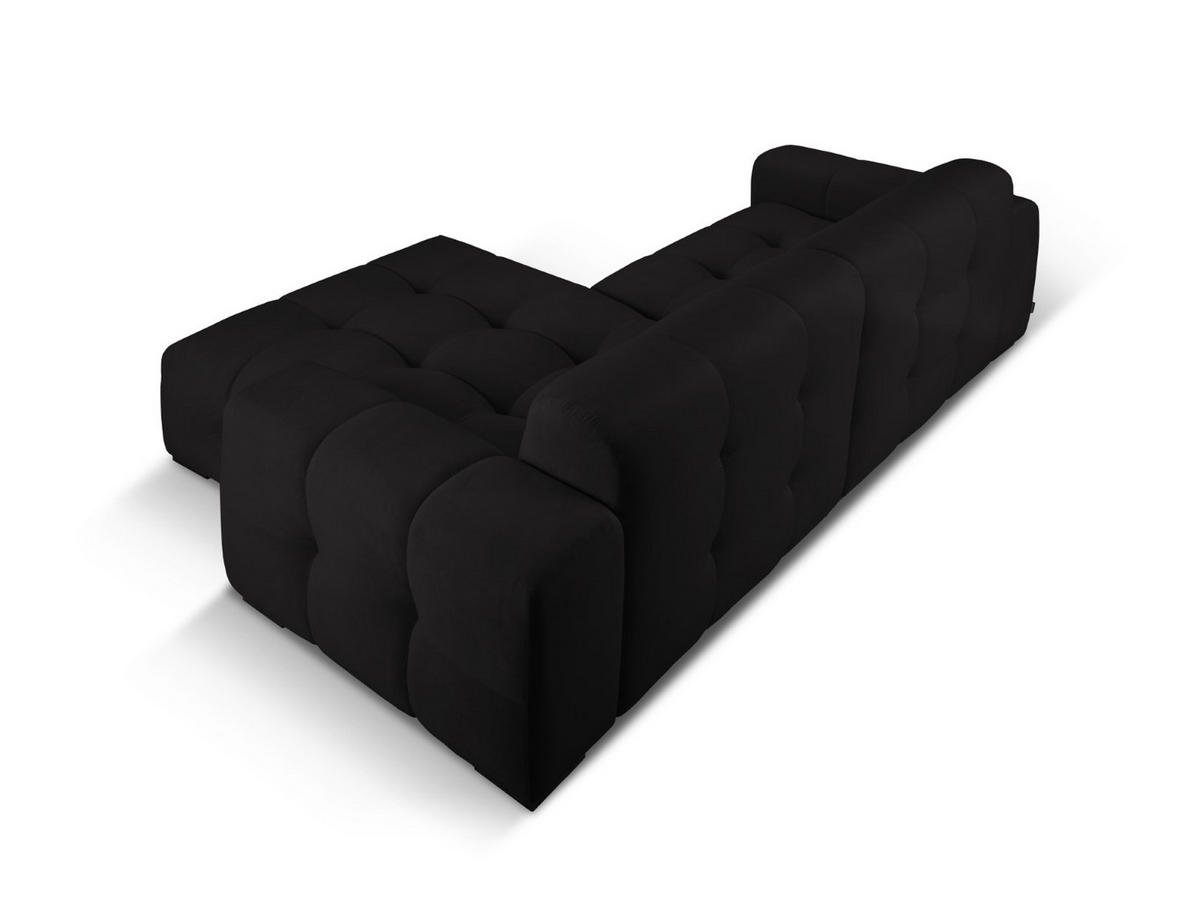 ECKSOFA rechts Kendal aus Samt schwarz 4 Sitzplätze - Schwarz, Textil (173/256cm) - Micadoni