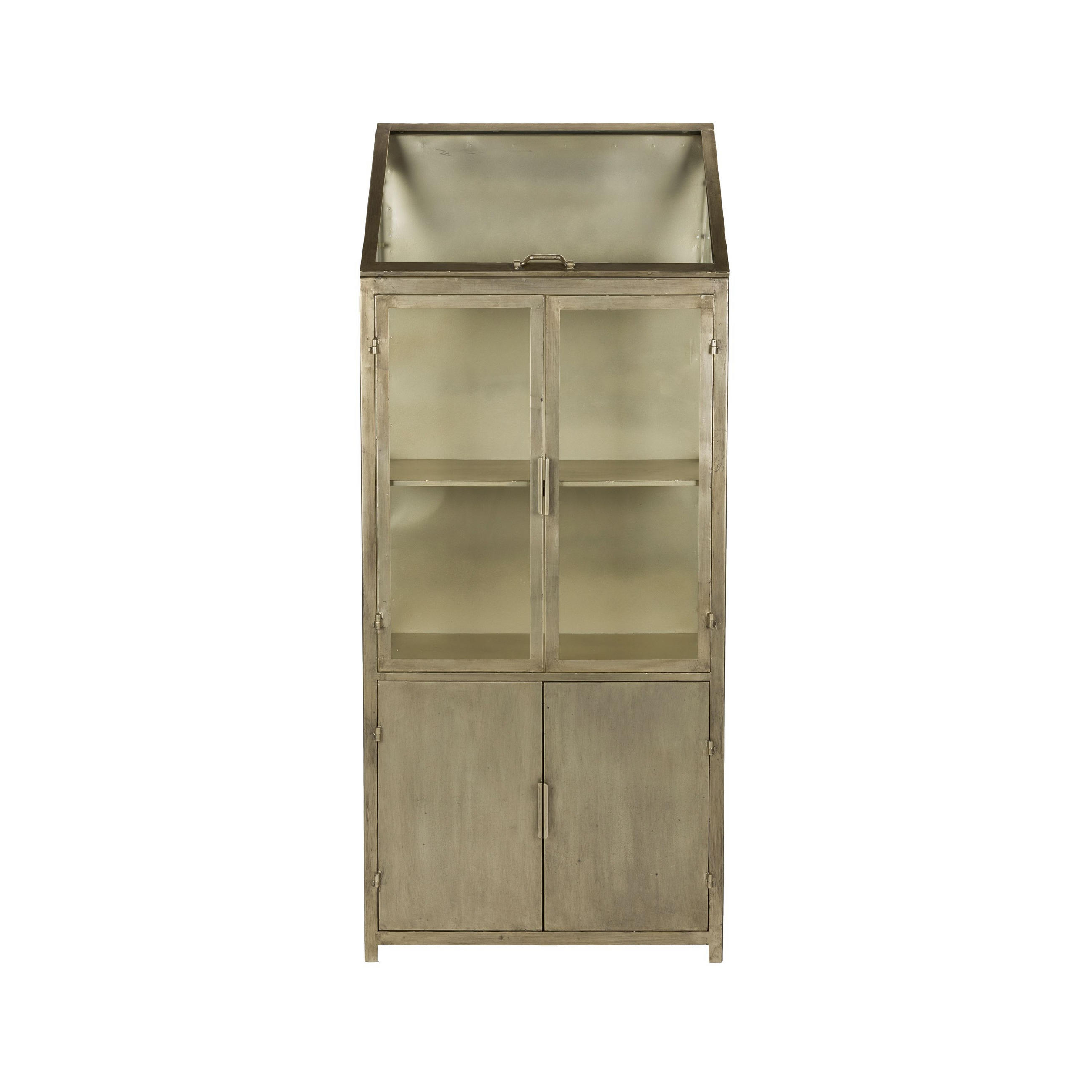 Dutchbone Vitrinenschrank Grau 64x151x35 cm