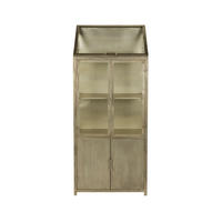 VITRINENSCHRANK Monviso - Grau, Metall (64/151/35cm) - Dutchbone