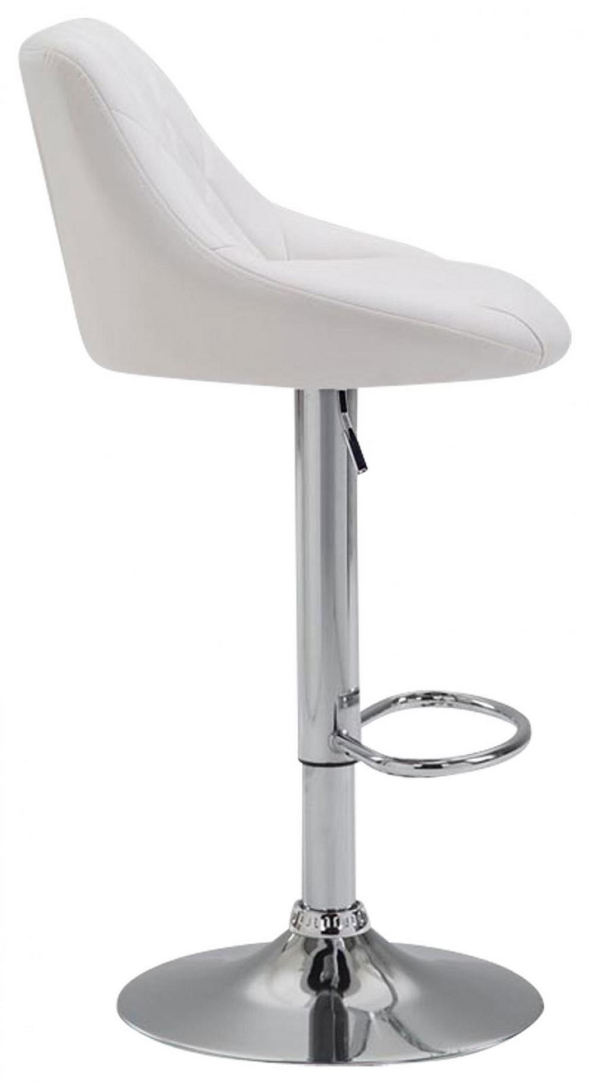 BARHOCKER Lederlook weiß - Chromfarben/Weiß, Textil/Metall (46/83/49cm) - CLP