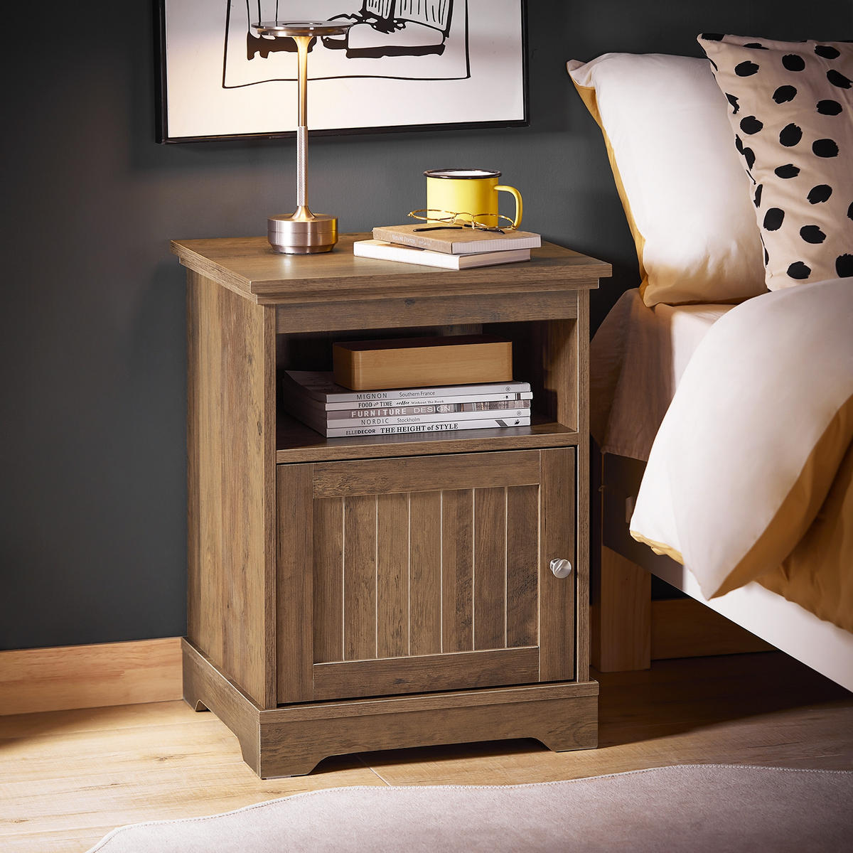 NACHTTISCH Vintagebraun - Braun, Holzwerkstoff (45/59/40cm) - SoBuy
