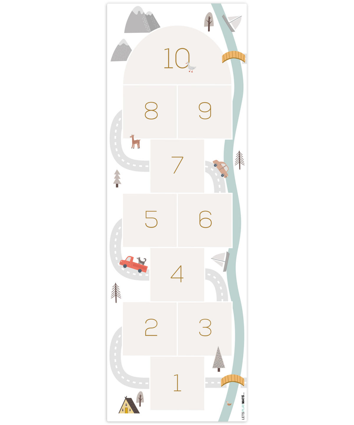 KINDERTEPPICH Hüpf - Auto - Straße - Kinder - Fluss 90x270 cm - Multicolor, Kunststoff (90/270cm) - MuchoWow