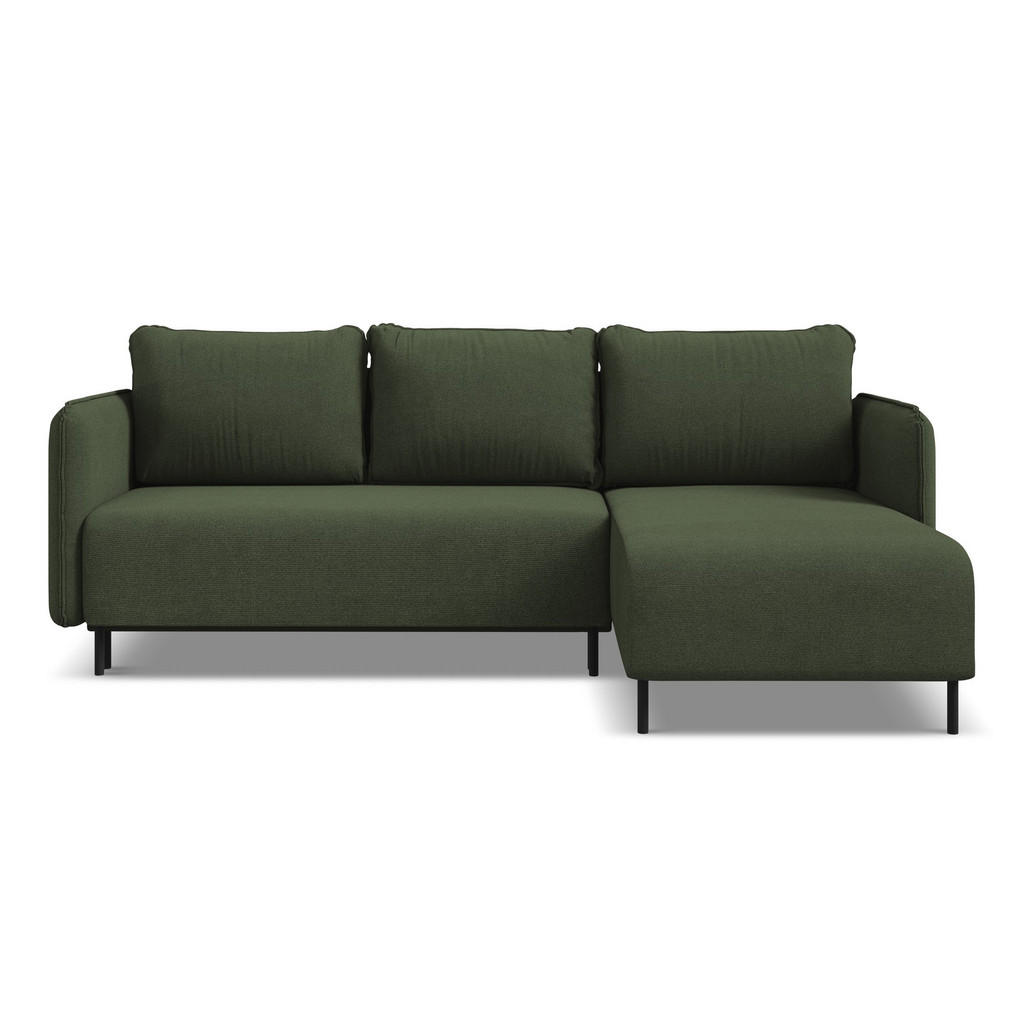 Thumbnail - Makamii Ecksofa, Olivgrün, Textil, 3-Sitzer, Füllung: Schaumstoff, L-Form, Ottomane rechts, 236x162 cm, Made in EU, Wohn...