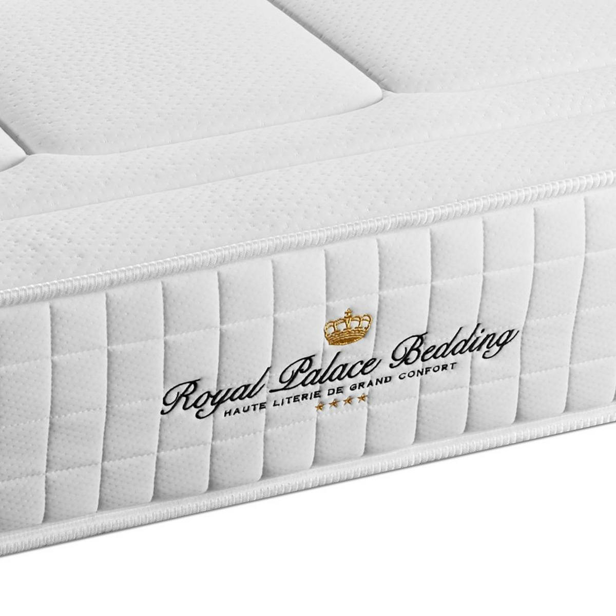 BETT Balmoral Memory-Schaum 140 x 200 cm h3 - Kit Bettgestell Weiß - Beige/Weiß, Holz (140/200cm) - ROYAL PALACE BEDDING
