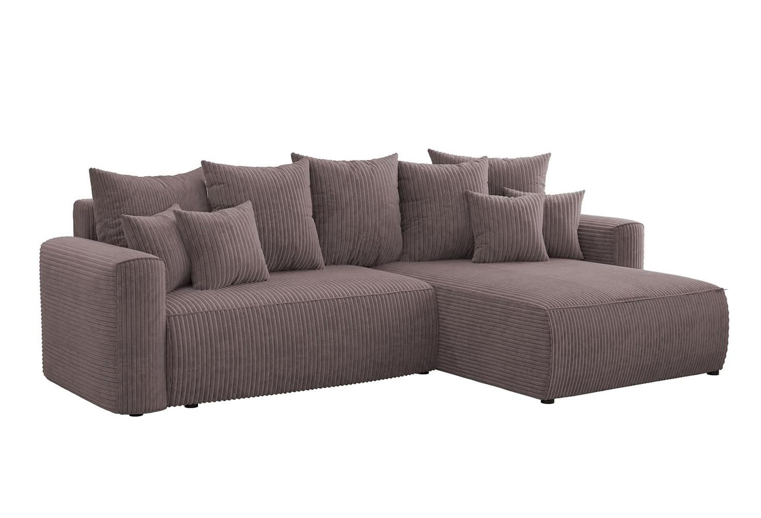 ECKSOFA BALI L - Schwarz/Braun, Holzwerkstoff (260/160cm) - Meblini
