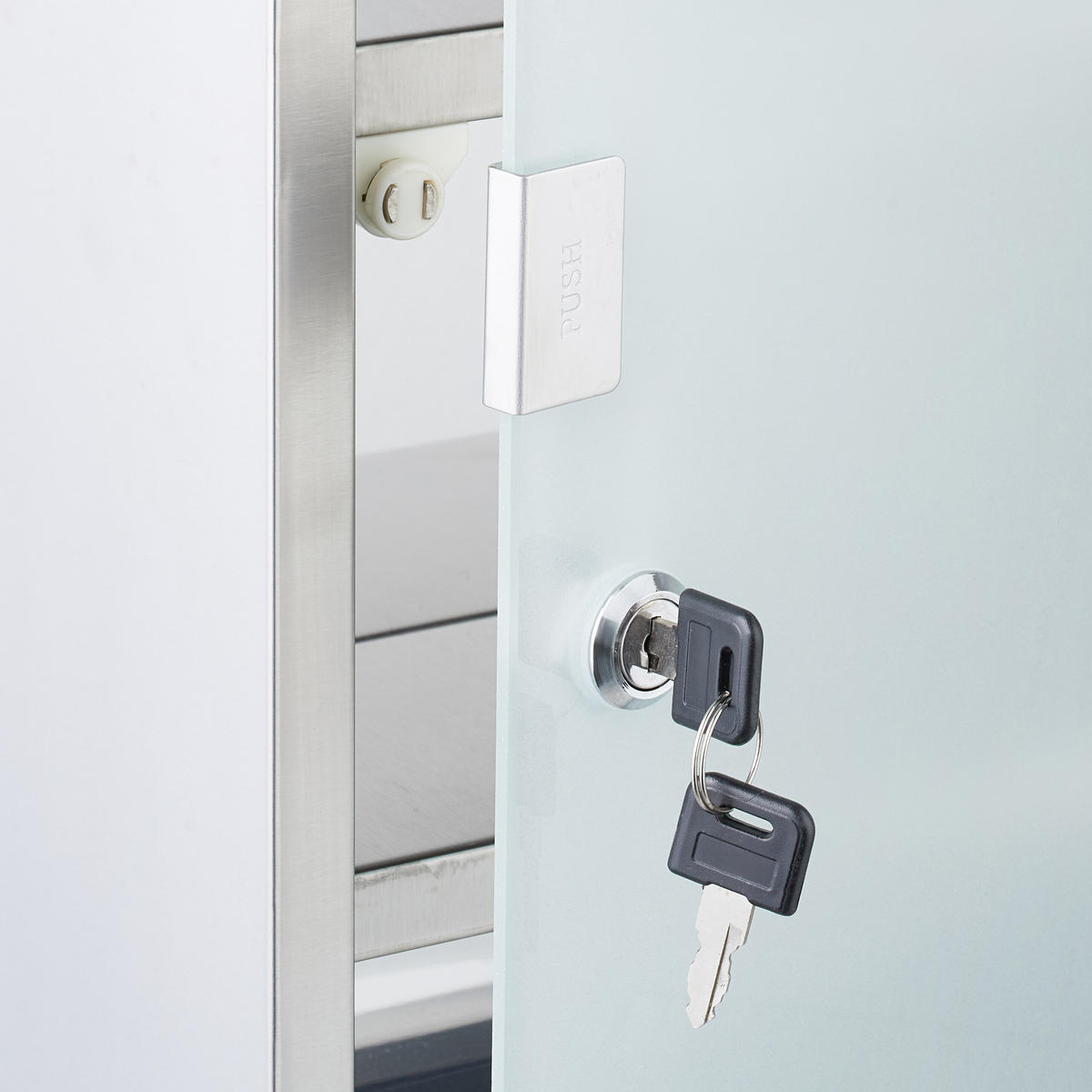 MEDIZINSCHRANK - Silberfarben, Glas/Metall (27/57/12cm) - Relaxdays